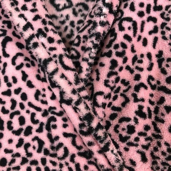 ULTA Pink Leopard Print Fluffy House Coat Robe Size S/M - Picture 6 of 9